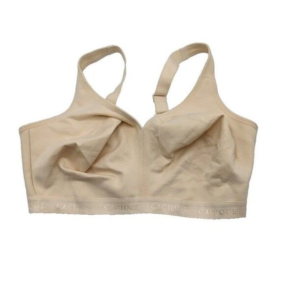 Cacique Lane Bryant Womens Bra Cotton Lightly Lined No Wire Size 52C Beige - Picture 3 of 9